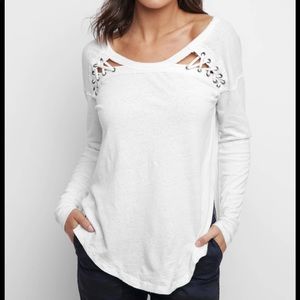 Free People First Love lace up shoulder top